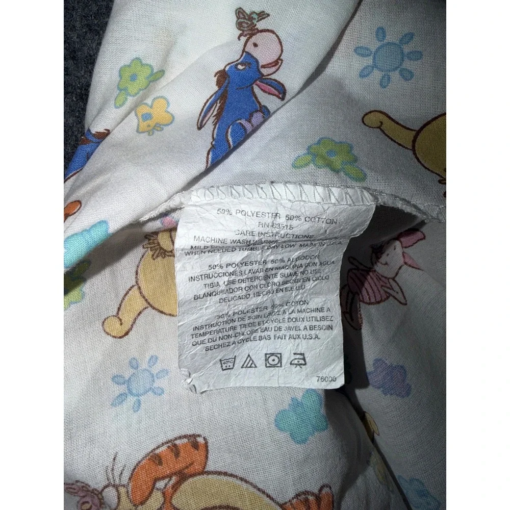 Vintage Disney Winnie the Pooh Tigger Eeyore Piglet Crib Sheet Cotton Blend USA